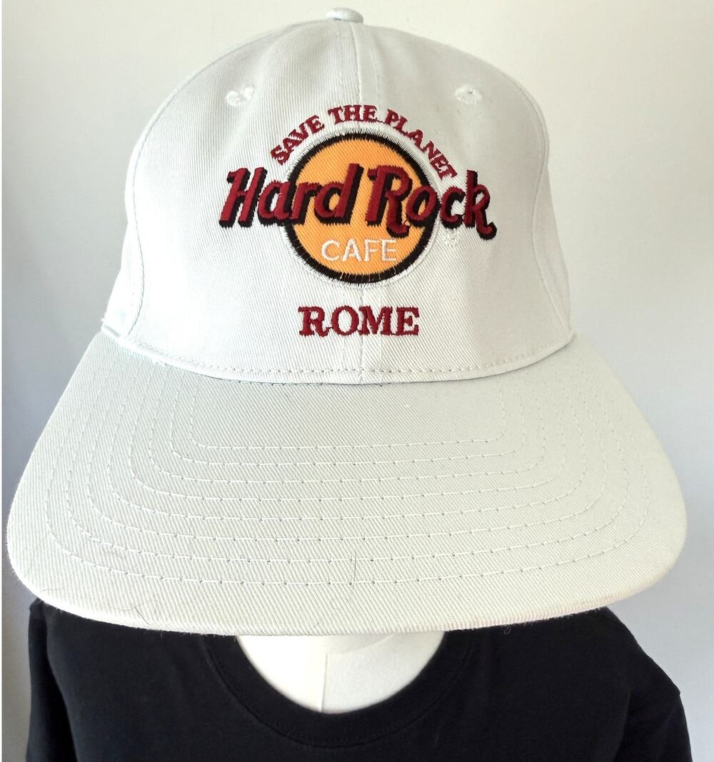 Vintage Hard Rock Cafe Rome Snapback Hat Save The Planet Love All Serve All